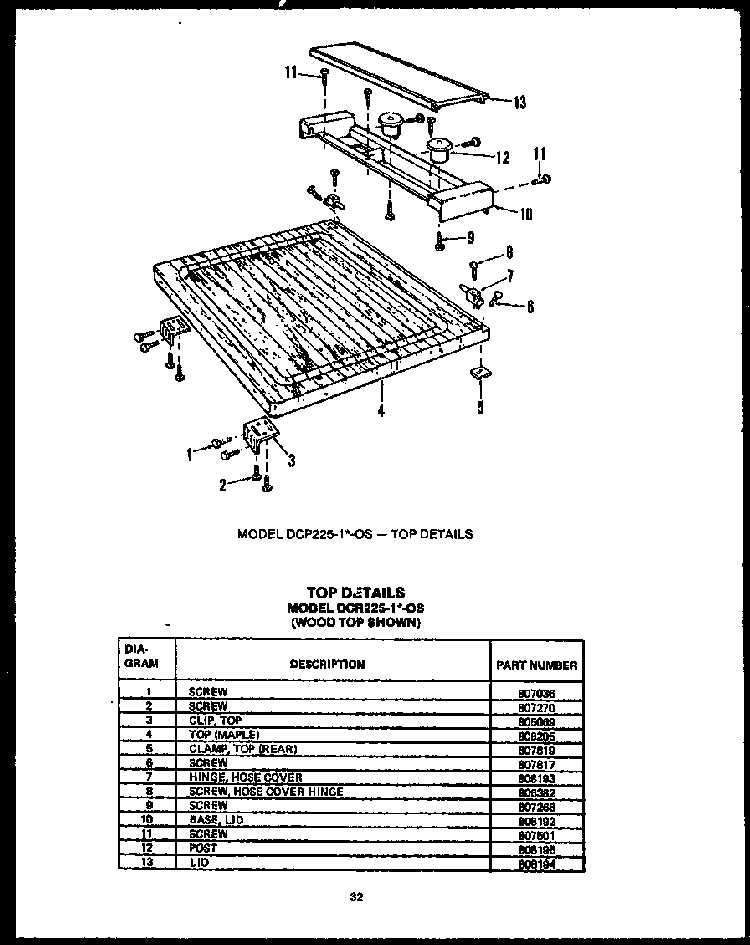 Section 18 Diagram and Parts List for DCR225-1V-OS  Caloric Dishwasher