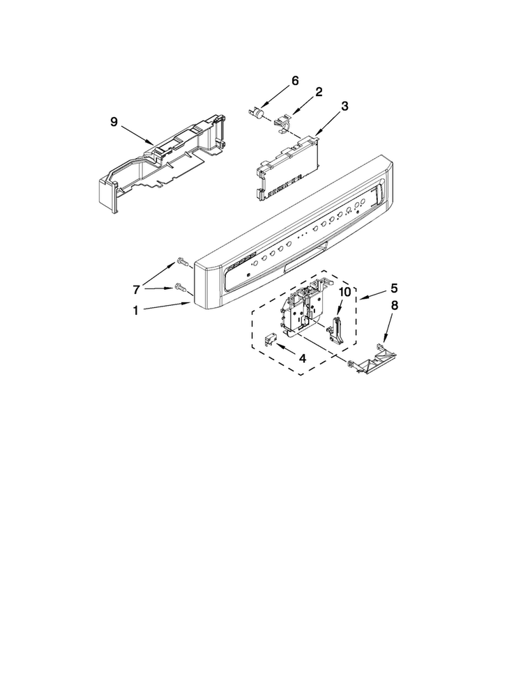 Control Panel And Latch Parts Diagram and Parts List for MDC4809AWB3  Maytag Dishwasher
