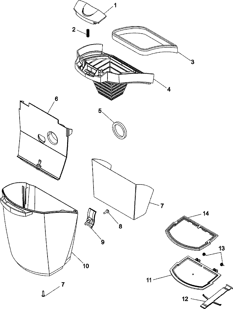 DIRT CUP ASSEMBLY Diagram and Parts List for U8361950  Hoover Upright Vacuum