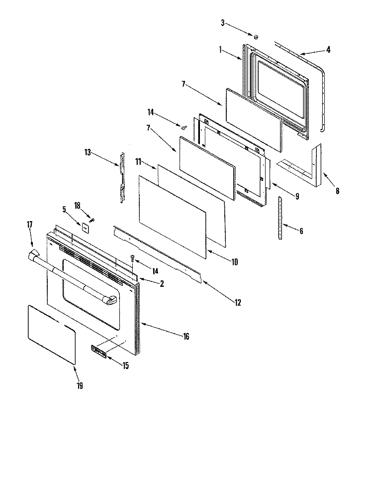 DOOR (LOWER) Diagram and Parts List for JGR8890ADP  Jenn-Air Range