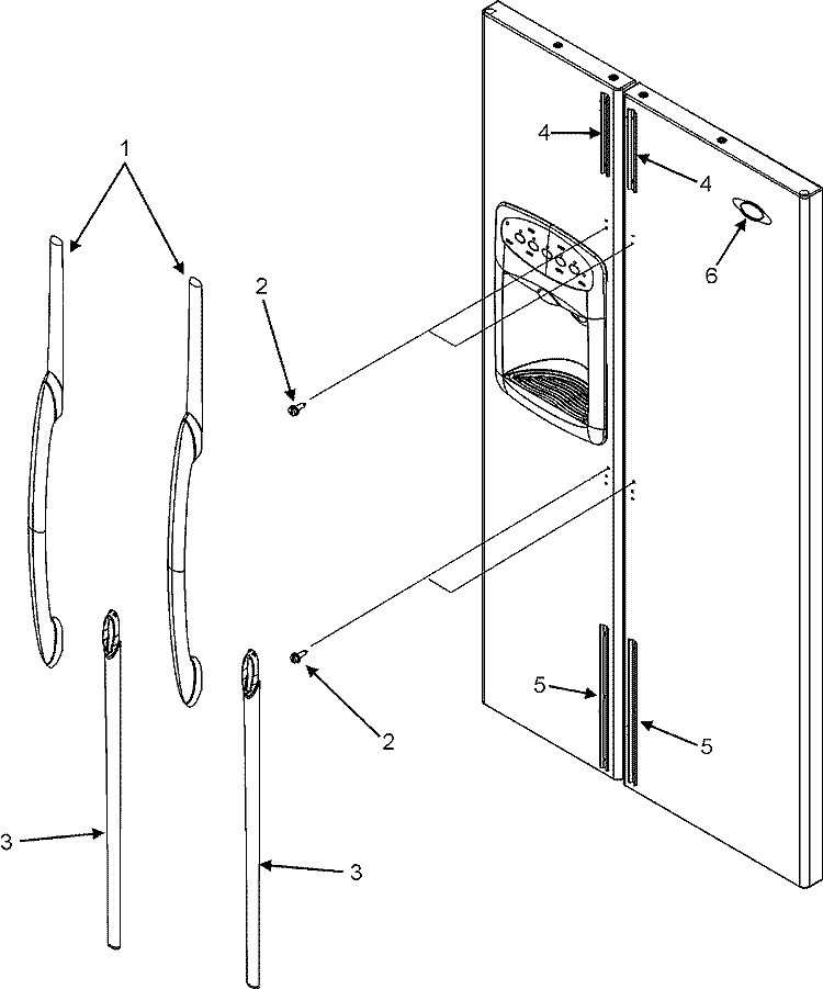 HANDLES (MSD2656KEU) Diagram and Parts List for MSD2656KEU  Maytag Refrigerator