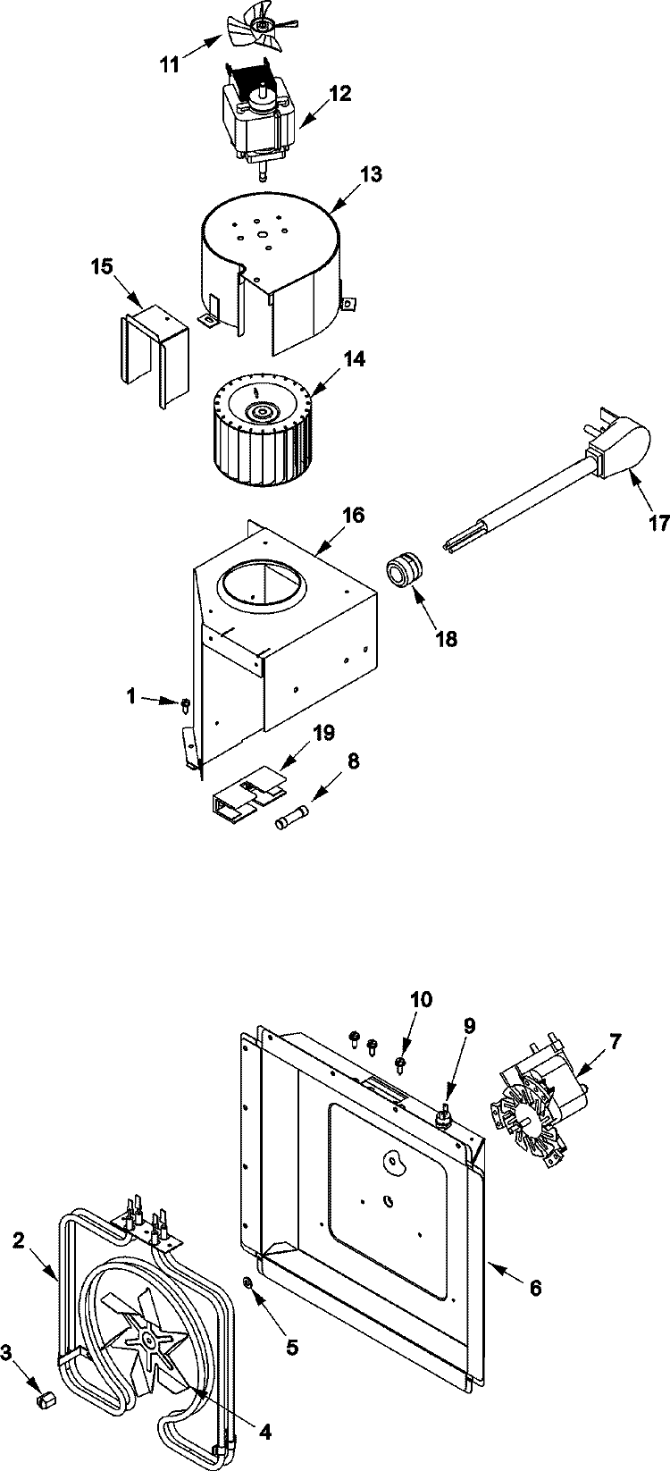 FUSES, BLOWER, HEATER BOX, Diagram and Parts List for ACE208SBC2 P1331304M Amana Microwave