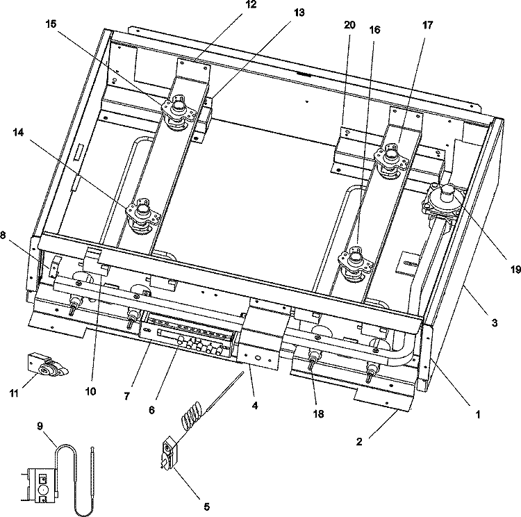 COOKTOP MANIFOLD Diagram and Parts List for RJRG3010A  Maytag Range
