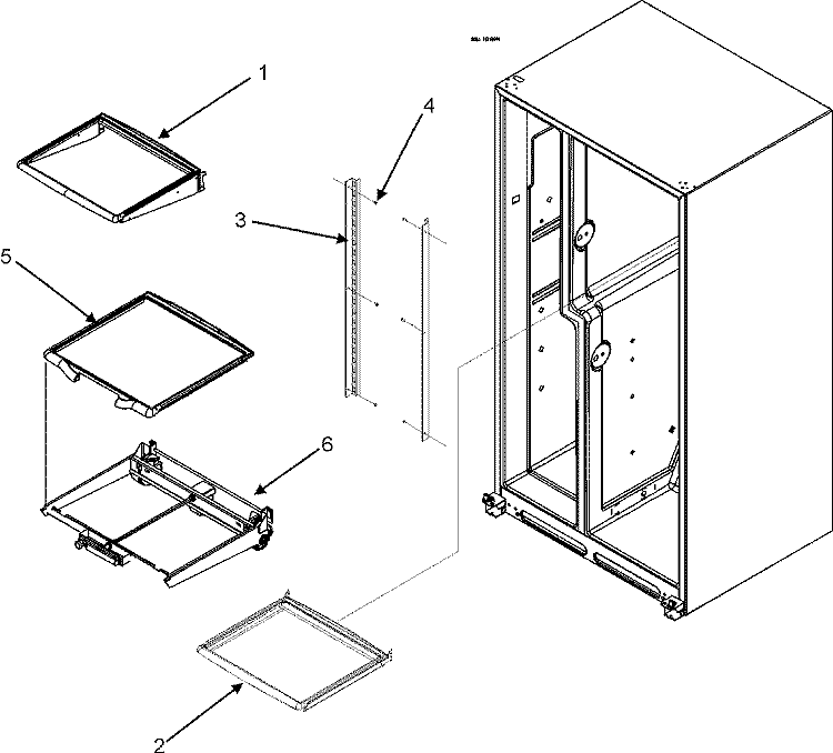 REFRIGERATOR SHELVES Diagram and Parts List for MZD2666KEW  Maytag Refrigerator