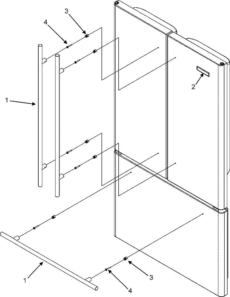 HANDLES Diagram and Parts List for JFC2070KRB  Jenn-Air Refrigerator