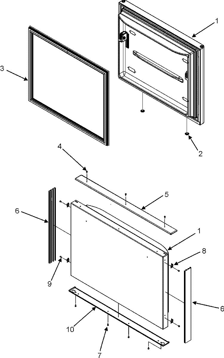 FREEZER DOOR Diagram and Parts List for IF36INDFSF  Dacor Refrigerator