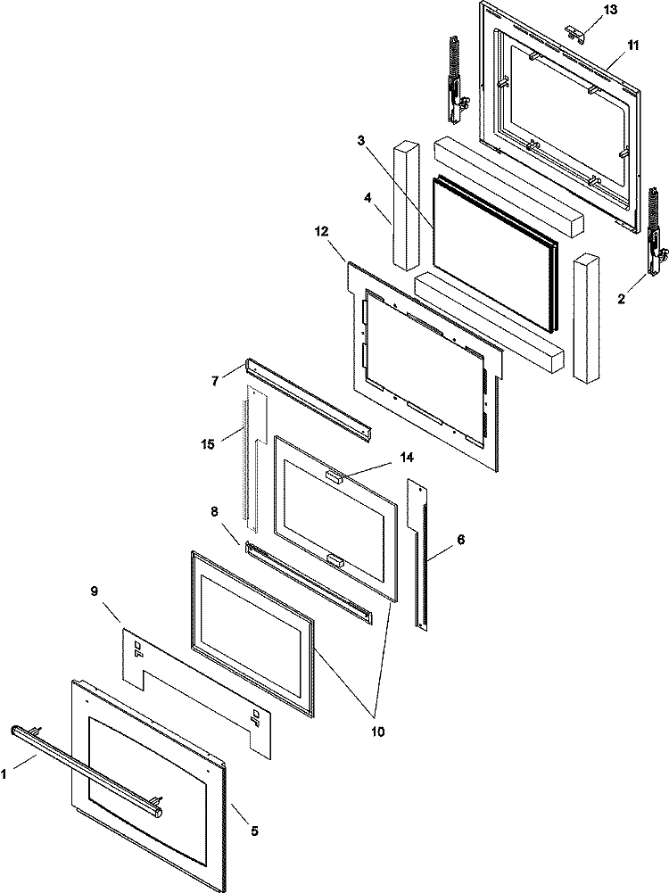 DOOR Diagram and Parts List for RJRD3611A  Maytag Range