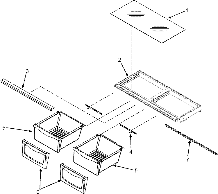 CRISPER ASSEMBLY Diagram and Parts List for MFI2067AEB  Maytag Refrigerator