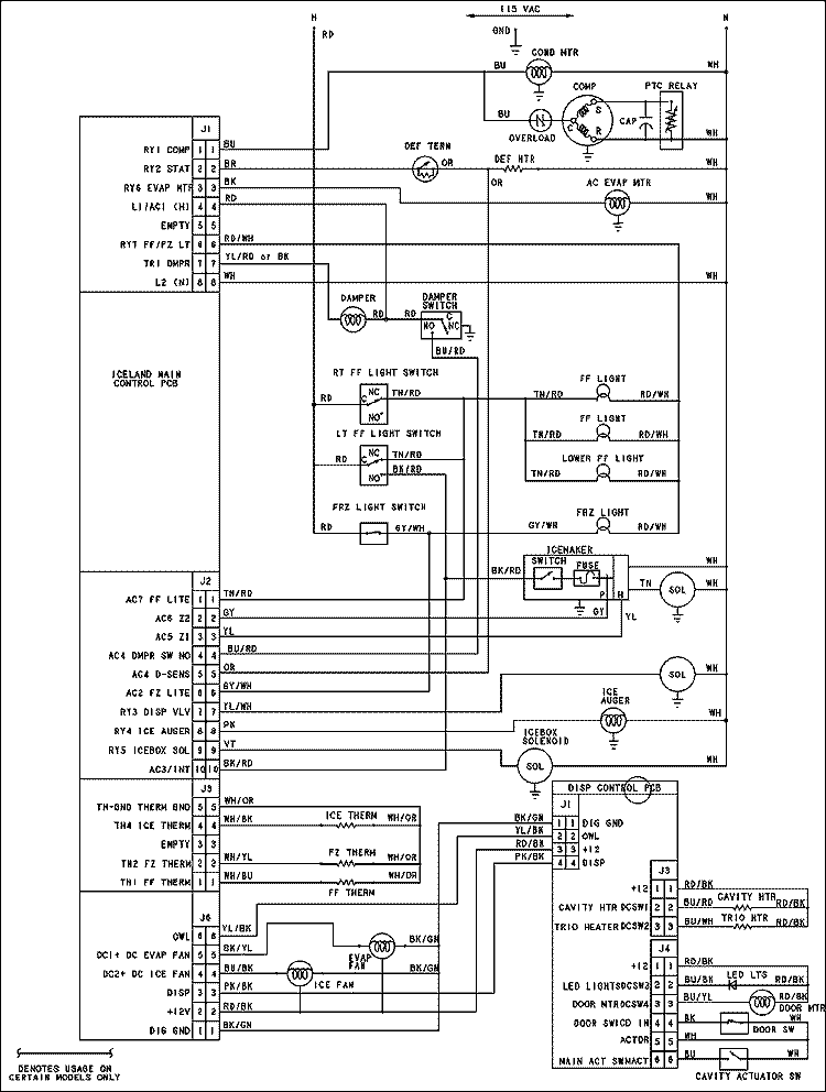 WIRING INFORMATION Diagram and Parts List for MFI2067AEB  Maytag Refrigerator
