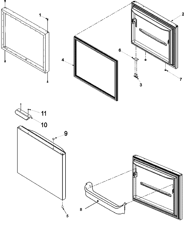 FREEZER DOOR Diagram and Parts List for ABB2221FEB  Amana Refrigerator