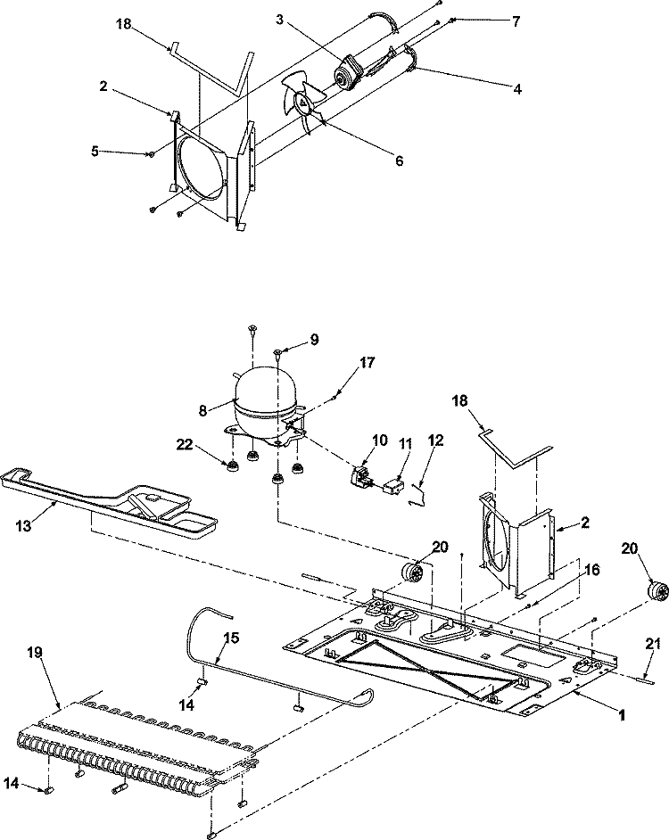 COMPRESSOR Diagram and Parts List for ABB2221FEB  Amana Refrigerator