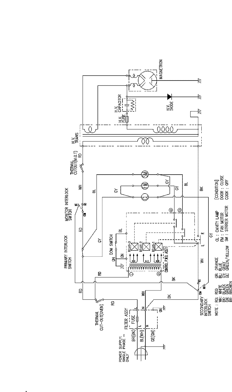 WIRING INFORMATION Diagram and Parts List for ALD510 P1331005M Amana Microwave