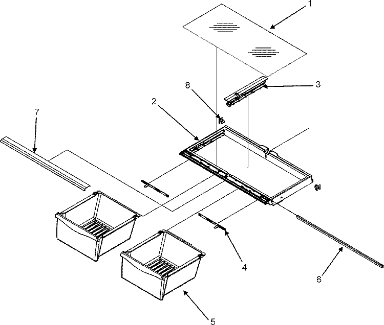 CRISPER ASSEMBLY Diagram and Parts List for MBF2556KEB  Maytag Refrigerator