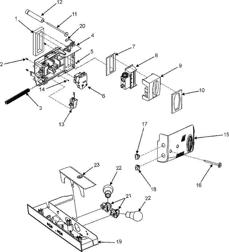 CONTROLS Diagram and Parts List for CSD2610KRW  Magic Chef Refrigerator