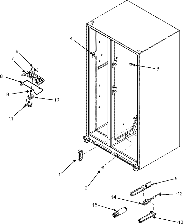 EVAP FAN / WATER FILTER Diagram and Parts List for CSD2610KRW  Magic Chef Refrigerator
