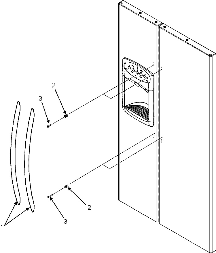 HANDLES Diagram and Parts List for MSD2351KES  Maytag Refrigerator