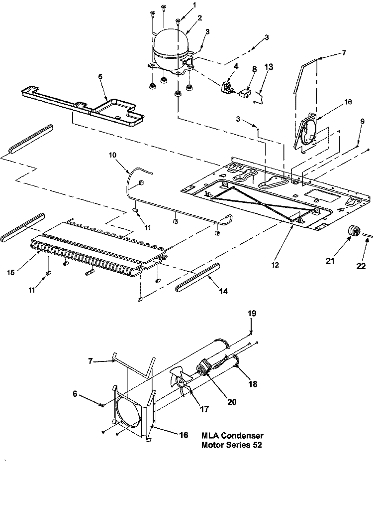 COMPRESSOR Diagram and Parts List for ASD2625KEW  Amana Refrigerator