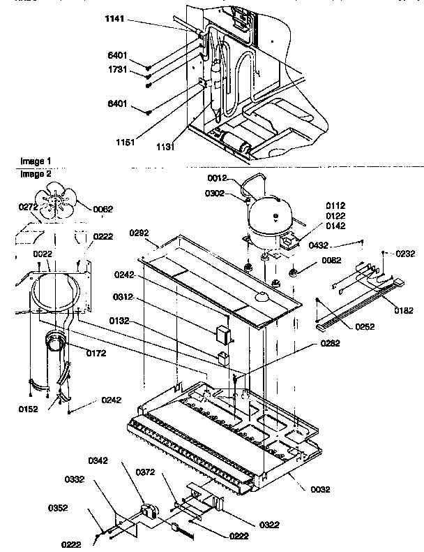 Machine Compartment Assembly Diagram and Parts List for 77272-P1311201WW  Amana Refrigerator
