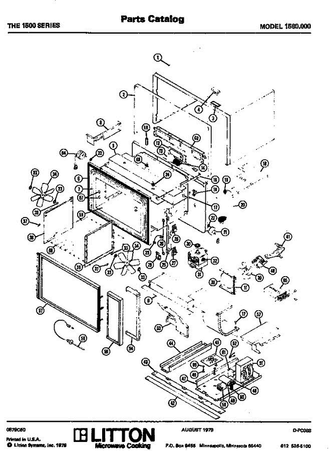 01 - Page 1 Diagram and Parts List for 1560000  Litton Microwave