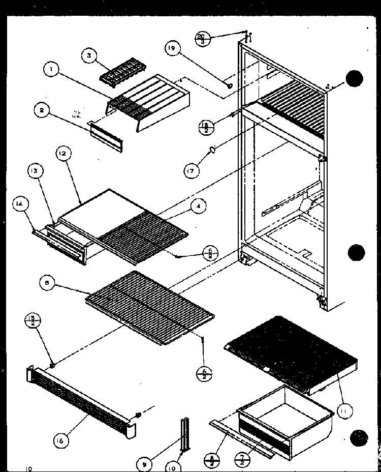 Section 3 Diagram and Parts List for TM14QBL-P1111101WL  Amana Refrigerator