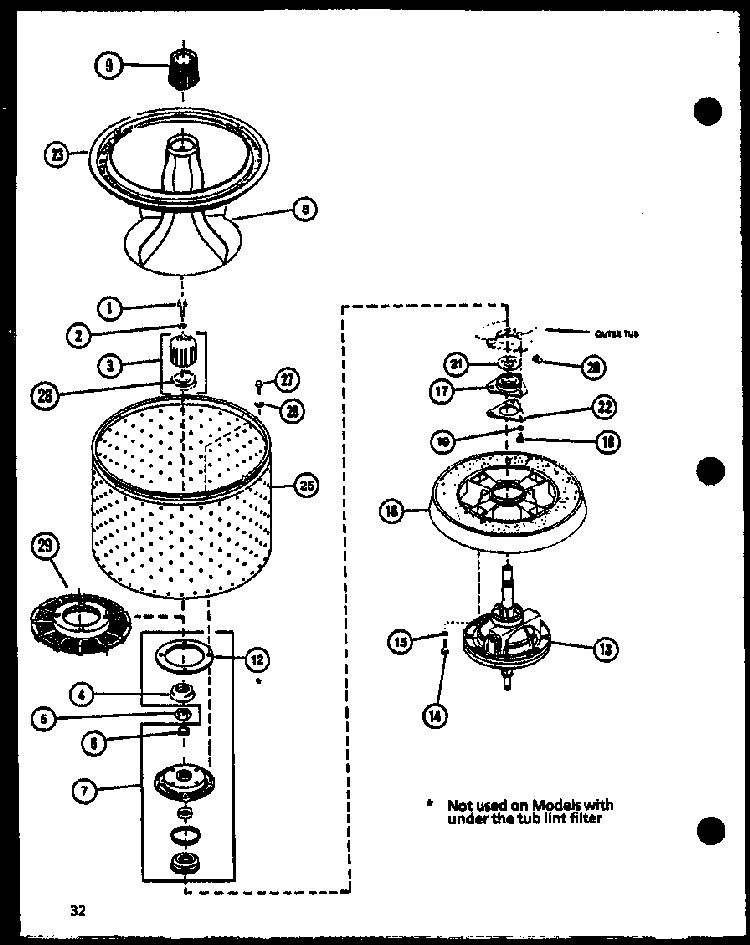 Section 12 Diagram and Parts List for LW2502L P1118409WL Amana Washer