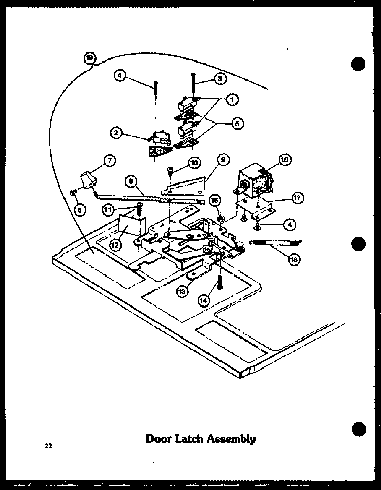 Door Latch Assembly Diagram and Parts List for ADMIC-P8592803S  Amana Range