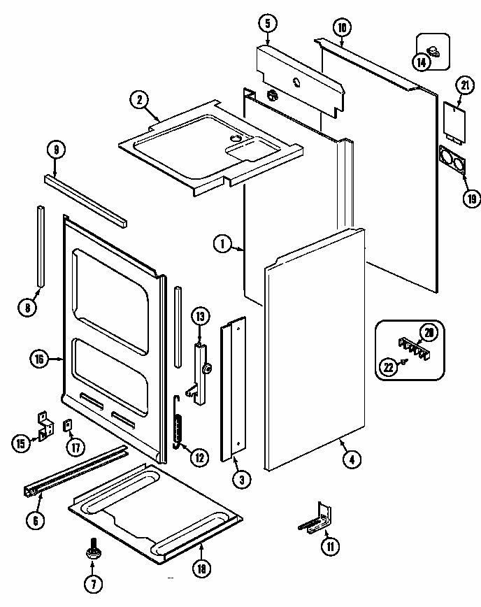 Body Diagram and Parts List for S1500PAW  Maytag Range