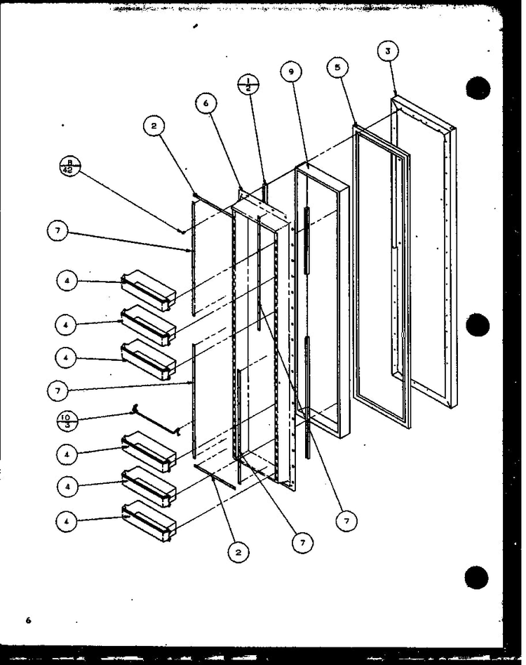 Freezer Door Diagram and Parts List for SZ22ML-P1120608WL  Amana Refrigerator