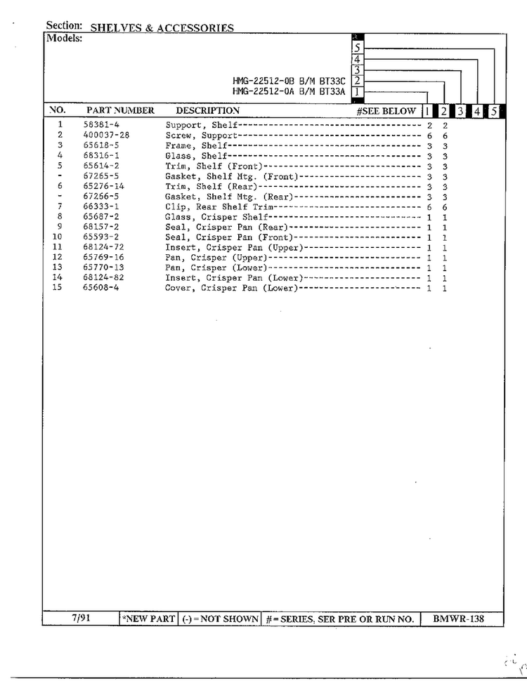 Shelves And Accessories Page 2 Diagram and Parts List for 22512-0B  Admiral Refrigerator