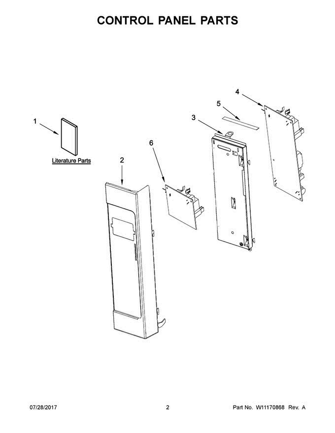 02 - Control Panel Parts Diagram and Parts List for MMV6190DS4  Maytag Microwave Oven Combo