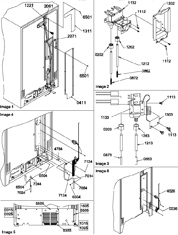 Cabinet Back Diagram and Parts List for SGD22TL-P1303510WL  Amana Refrigerator