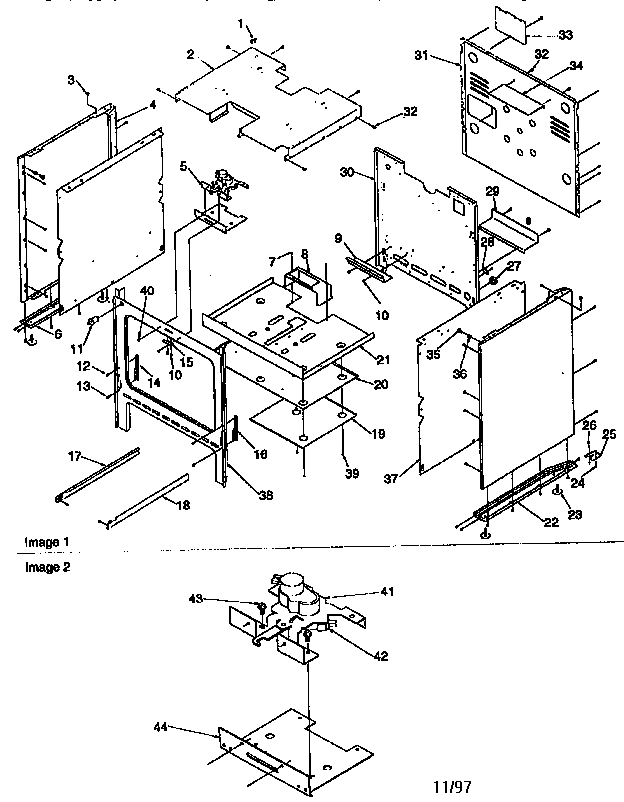 Cabinet Diagram and Parts List for ARG7600W-P1141298NW  Amana Range