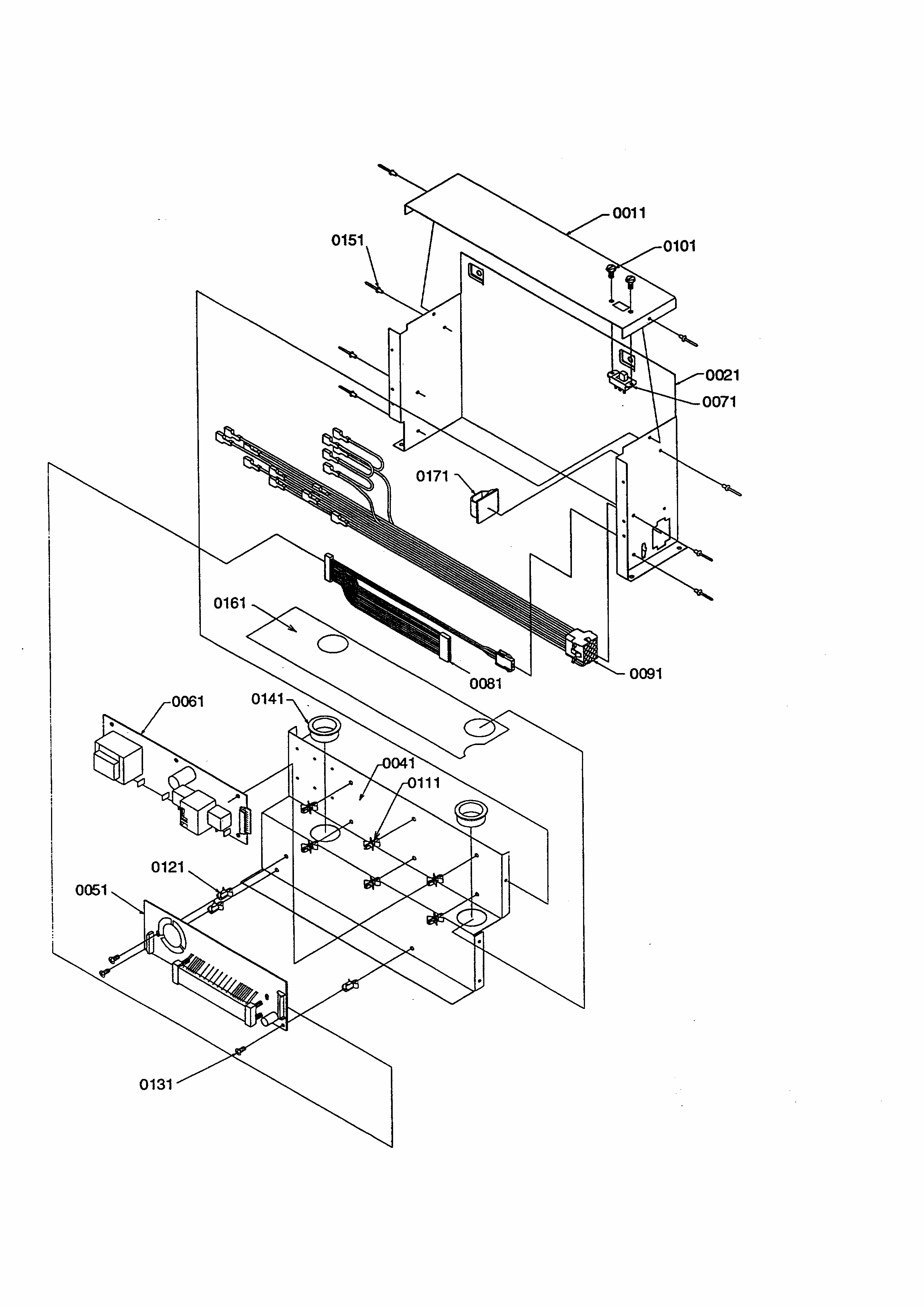 Control Assembly Diagram and Parts List for S148DA03-P1305601W  Amana Refrigerator