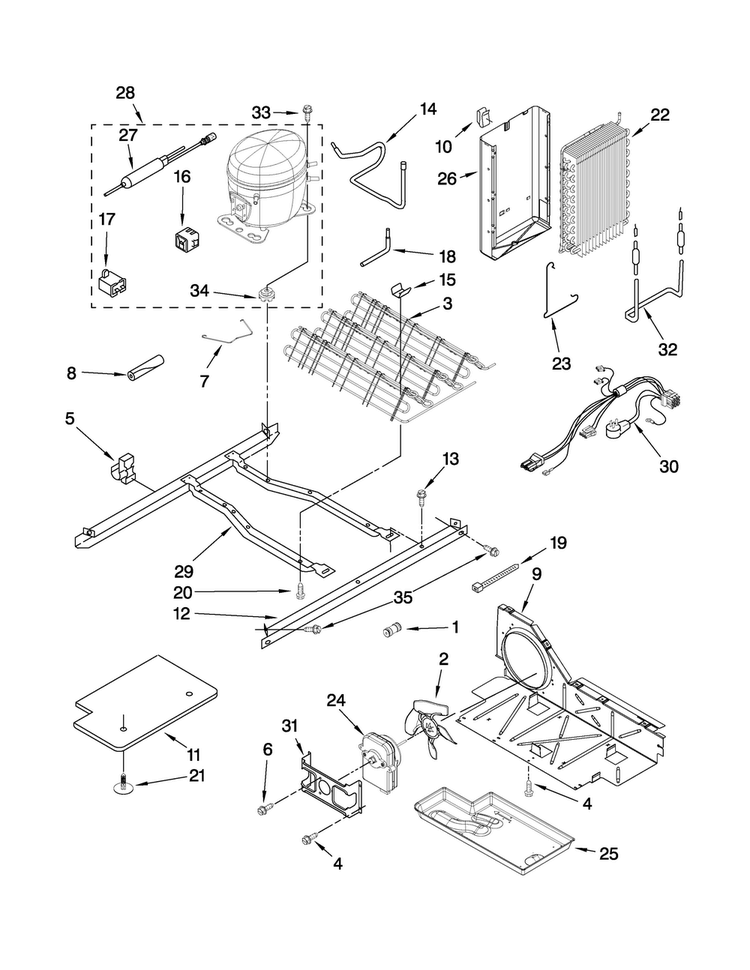 Unit Parts Diagram and Parts List for MSD2572VEB00  Maytag Refrigerator