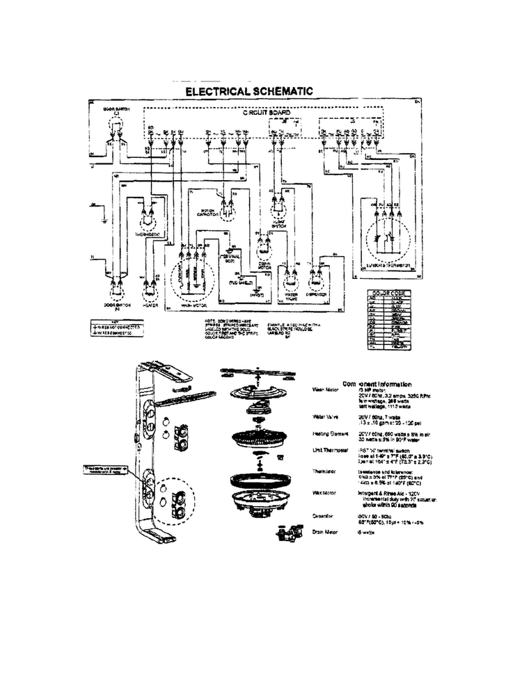 Wiring Information Diagram and Parts List for MDB8551AWW  Maytag Dishwasher