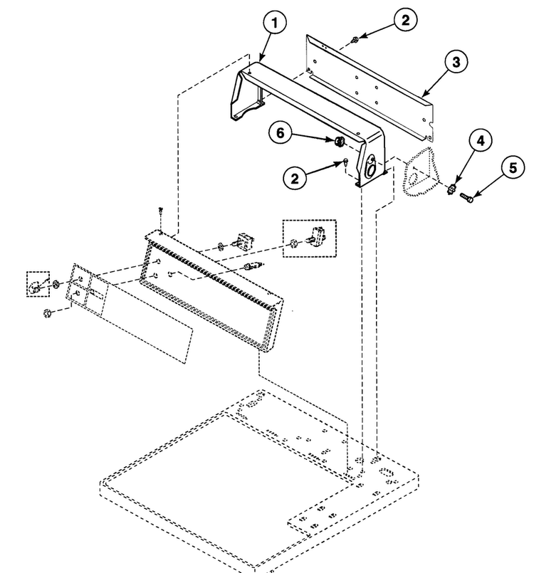 Control Hood Diagram and Parts List for SDE107WF99L6  Speed Queen Dryer