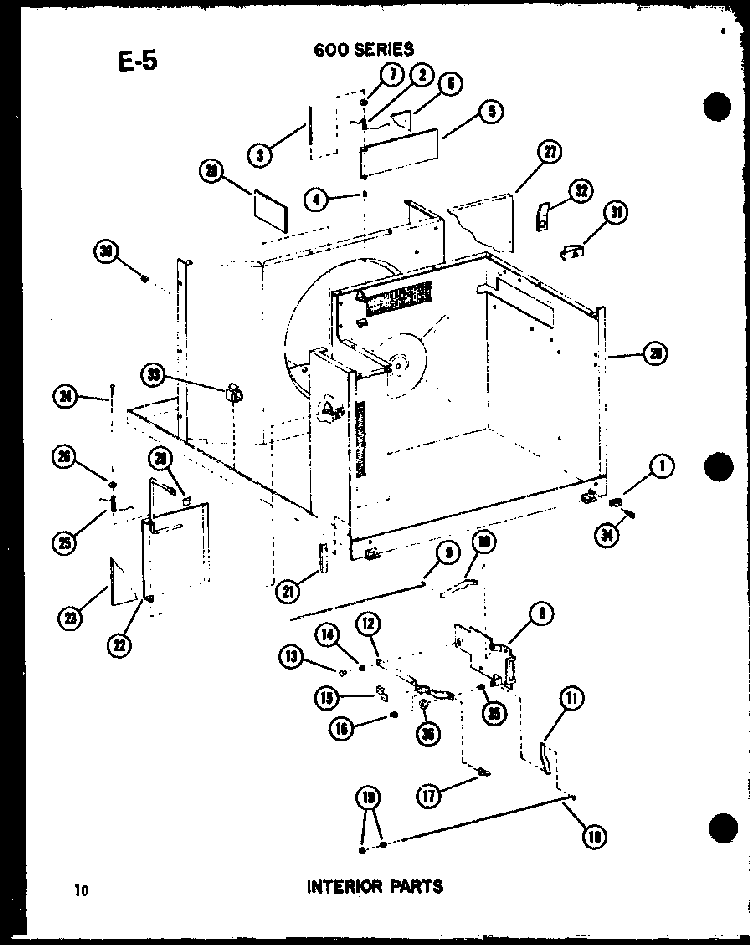 Interior Parts Diagram and Parts List for ES614-2S P67119-15R Amana Air Conditioner