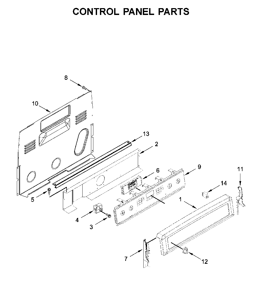 Control panel parts Diagram and Parts List for YMER8800FW3  Maytag Range
