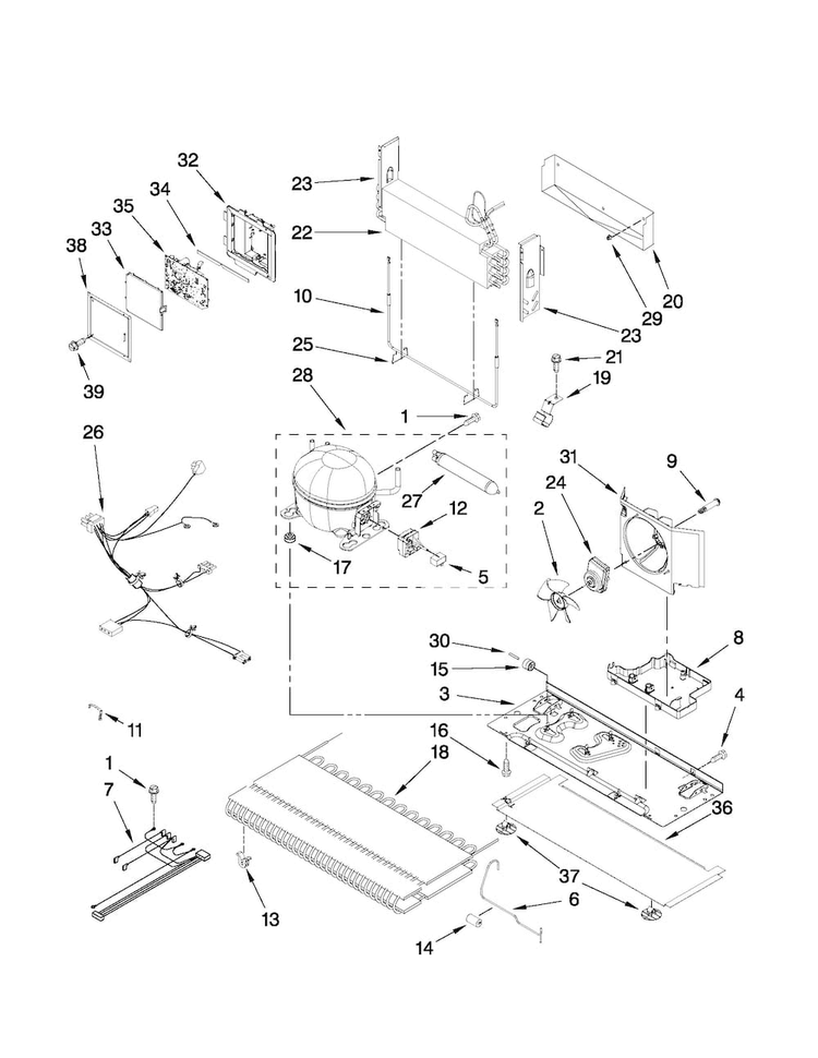 Unit Parts Diagram and Parts List for MFD2562VEM5  Maytag Refrigerator