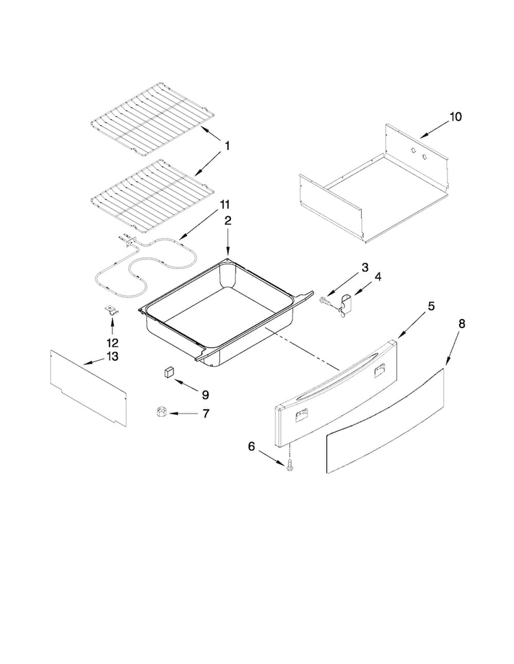 Drawer And Rack Parts Diagram and Parts List for JES8860CCS01  Jenn-Air Range