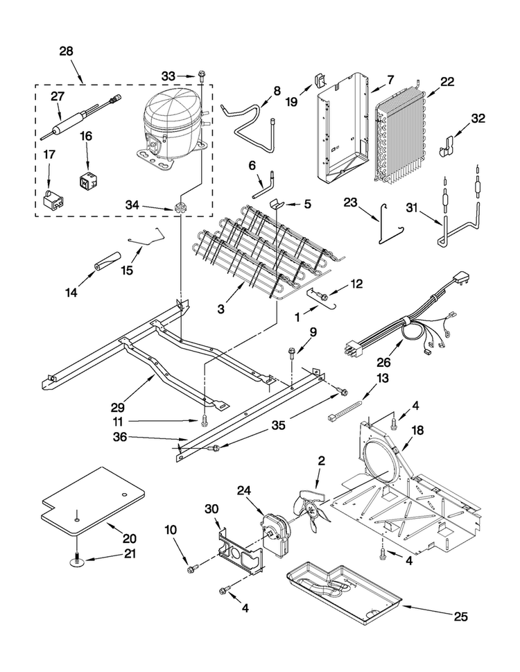 Unit Parts Diagram and Parts List for MSB2554AEY02  Maytag Refrigerator