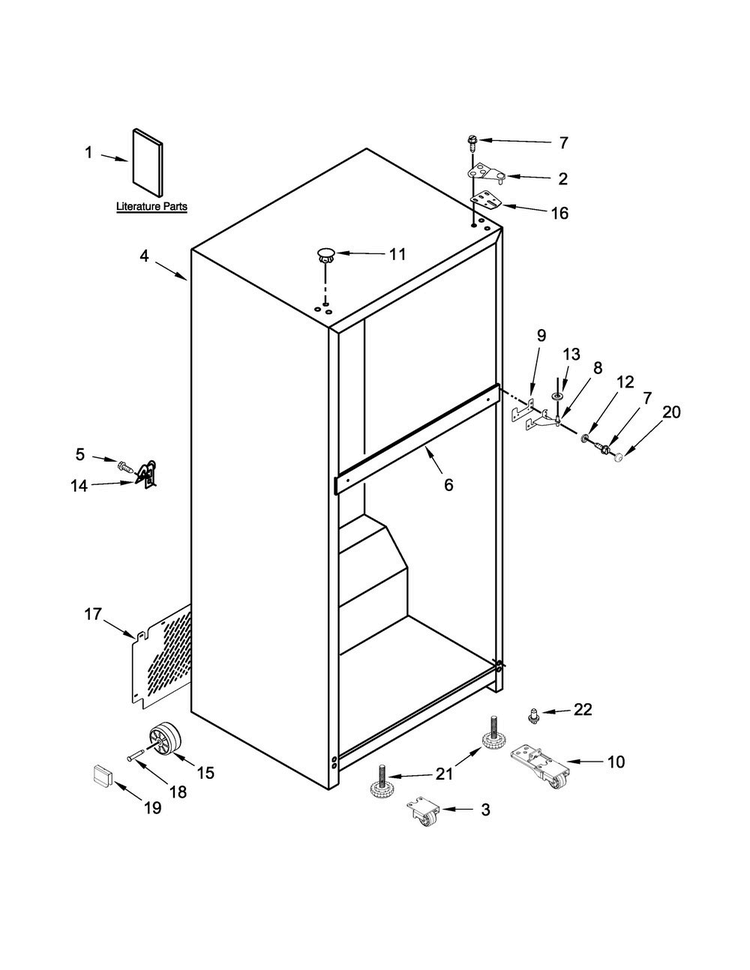 Cabinet Parts Diagram and Parts List for ART308FFDB02  Amana Refrigerator