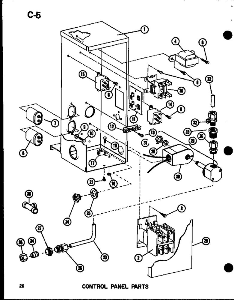 Control Panel Parts 2 Diagram and Parts List for EPCG3010-1B P67470-2C Amana Heater