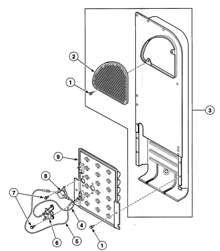 Heater Assy Diagram and Parts List for SDE707QF1500  Speed Queen Dryer