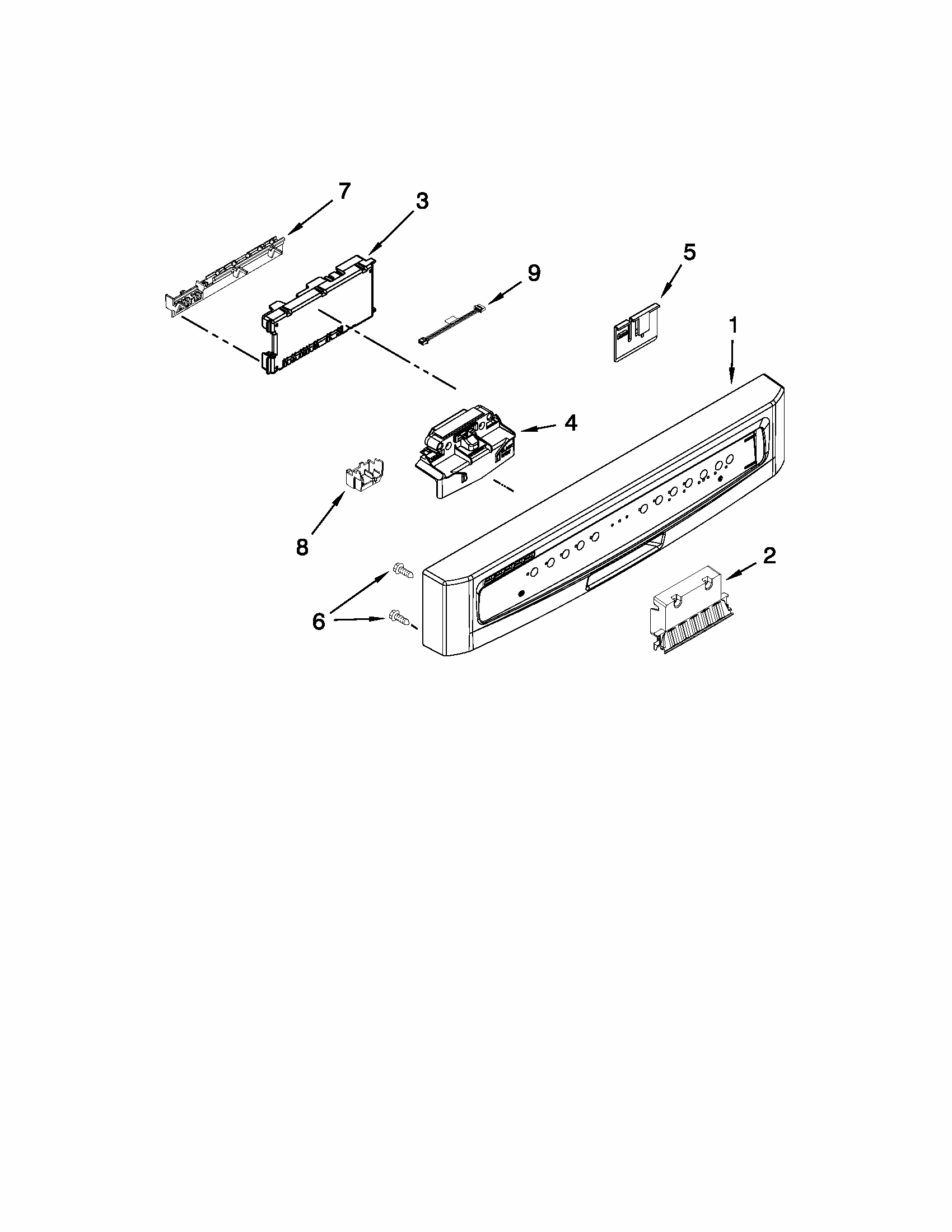 Control Panel And Latch Parts Diagram and Parts List for MDB8949SAB0  Maytag Dishwasher