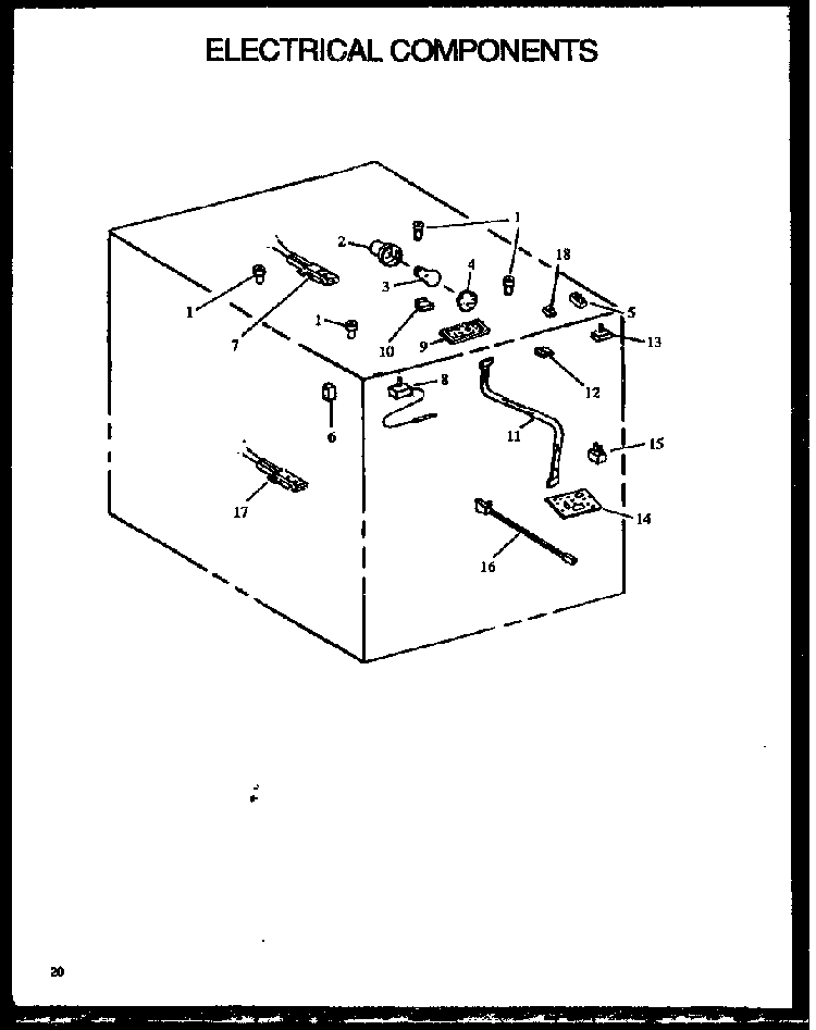 Electrical Components Diagram and Parts List for AGS745WW1-P1130733WW  Amana Range