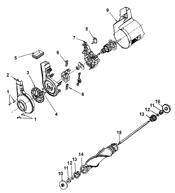 Diagram 1 Diagram and Parts List for C1412  Hoover Upright Vacuum