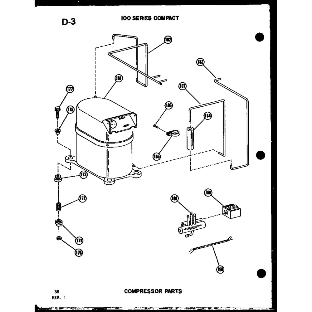 Compressor Diagram and Parts List for 113-5N P54975-61R Amana Air Conditioner