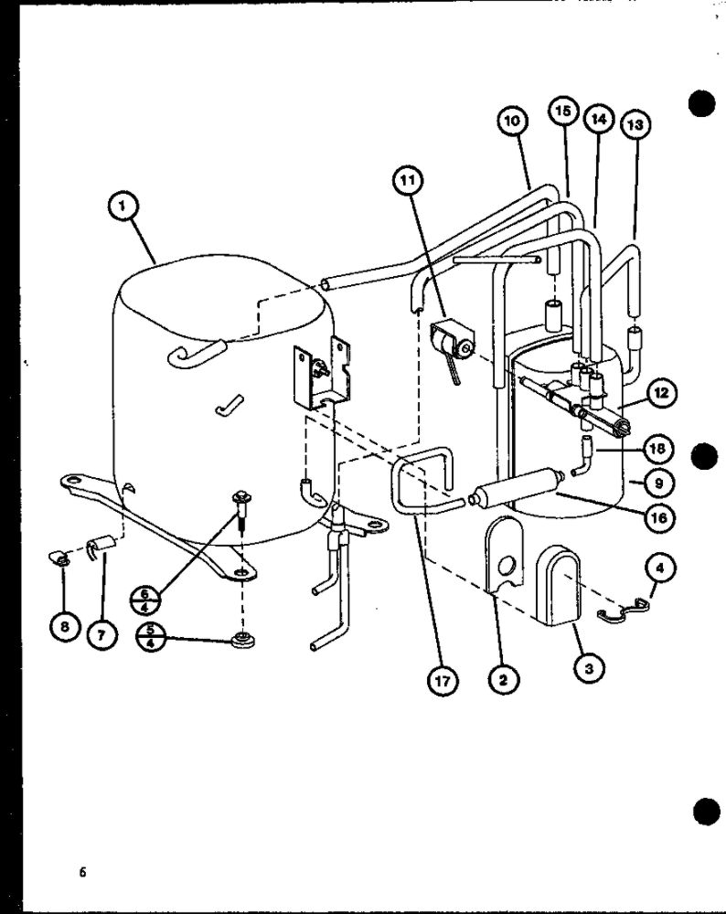 Compressor Diagram and Parts List for ARHF24-U01A P69568-2C Amana Air Conditioner
