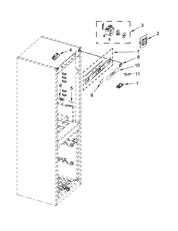 Refrigerator Liner Parts Diagram and Parts List for MBZ1153BES00  Maytag Refrigerator
